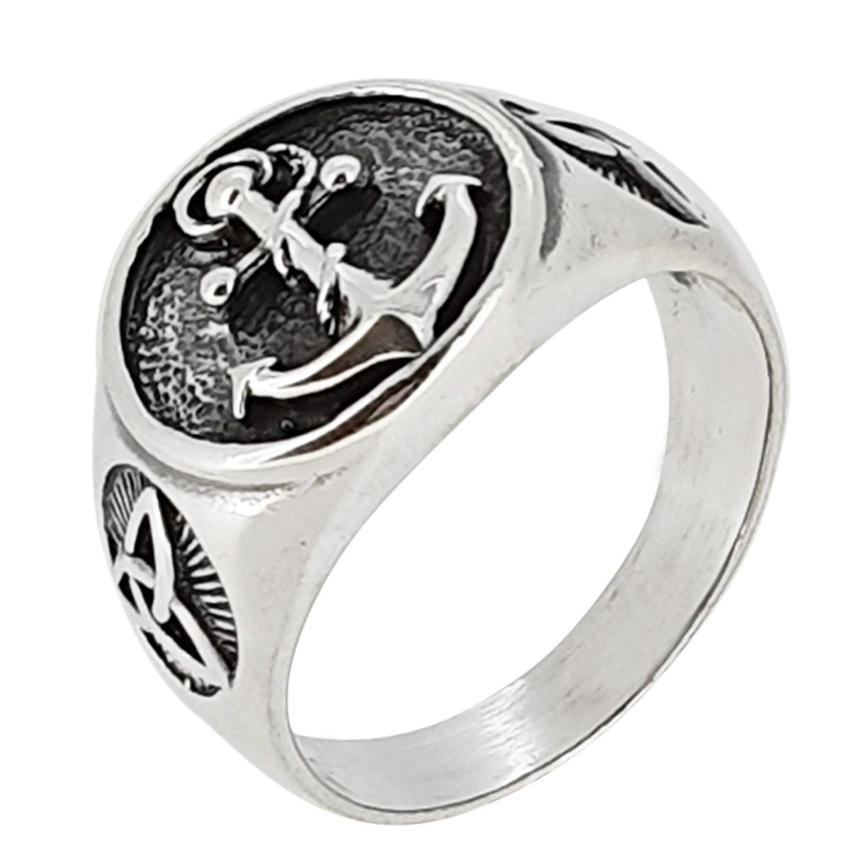 anchor silver ring for men