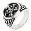 Mens Silver skull biker ring 