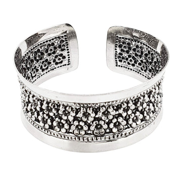 flowers bangle silver women