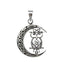 Silver Moon Owl Pendant For Women