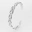 Mens Braided Silver Cuff Bangle Bracelet