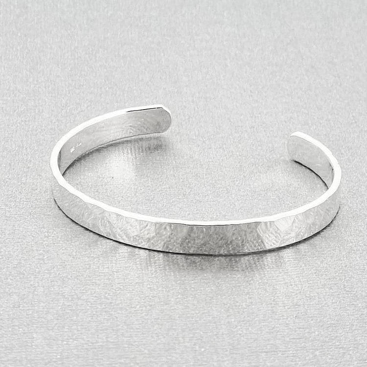 Womens Hammered Silver Bangle