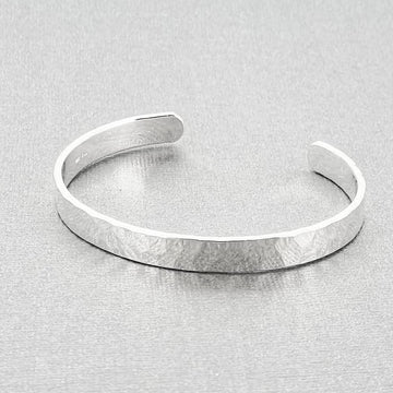 Womens Hammered Silver Bangle
