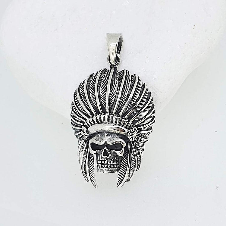 Silver Skull Chief Pendant For Men And Women