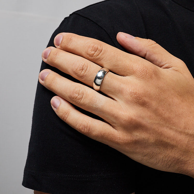 8mm Solid Sterling Silver Band Ring For Women and Men