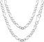 Men's Women's Silver Chain Necklace, Italian 925 Silver 5mm Figaro Chain