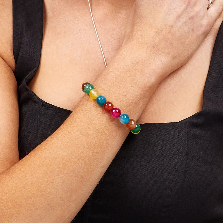 Womens multicolour Gemstone Necklace bracelet and earrings set