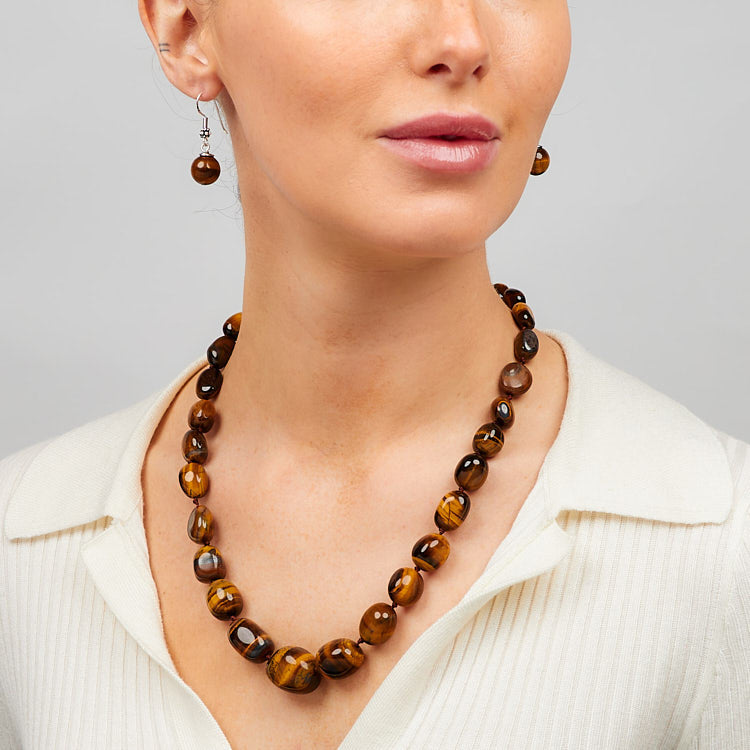 Tigers Eye Gemstone Necklace for women