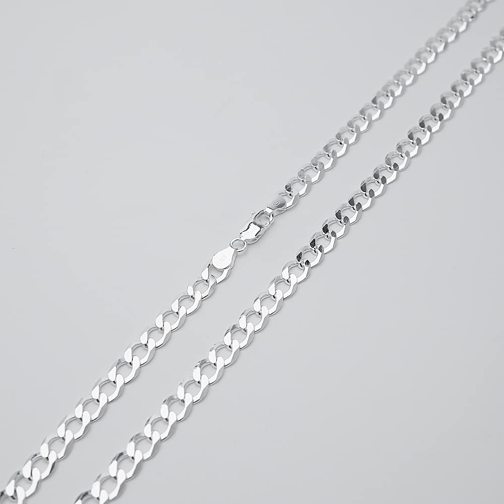 Real 925 Sterling Silver Mens 5mm Figaro Solid Chain Necklace 925 Italy 7-30 - Foto 5