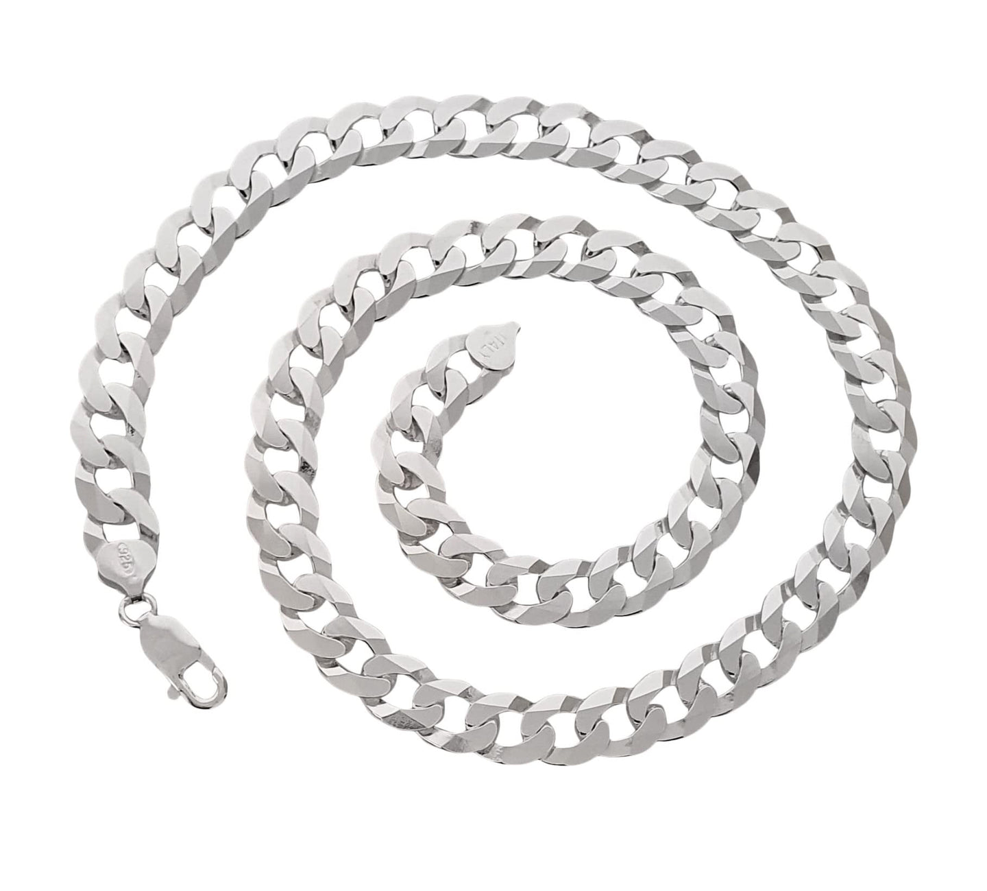Statement 10.5mm Solid 925 Sterling Silver Curb Chain For Men