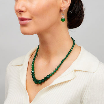 Green Jade Gemstone Necklace for women