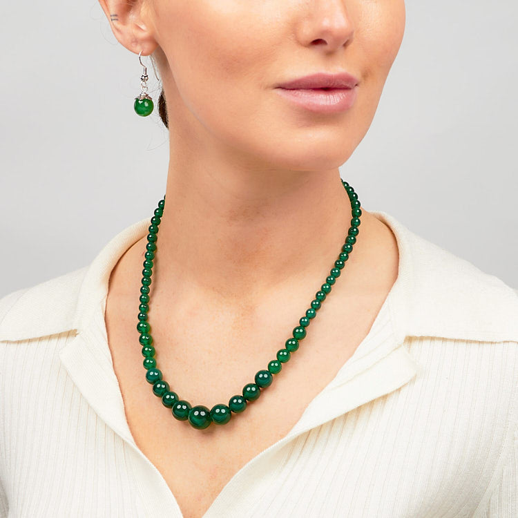 Green Jade Gemstone Necklace for women