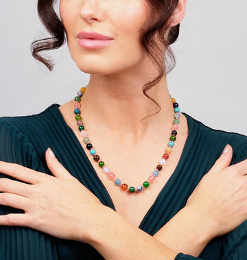 Womens Multicolour Gemstone Necklace
