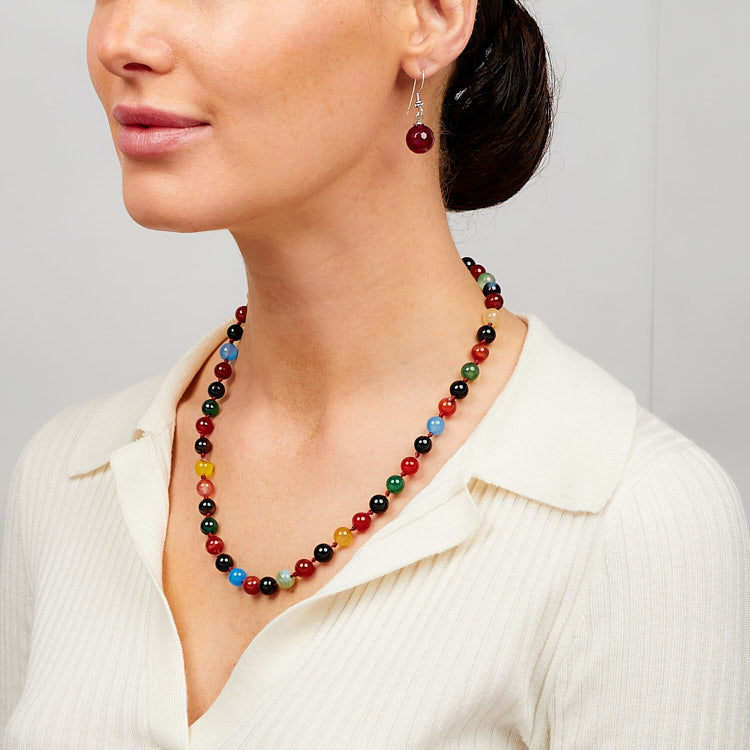 Womens Multicolour Gemstone Necklace