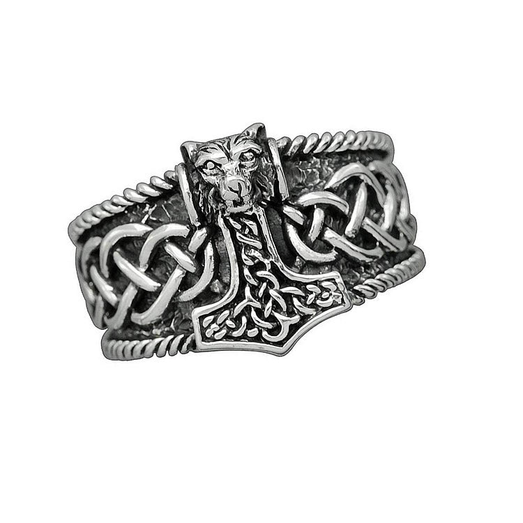 Mens Silver Thors Hammer Ring