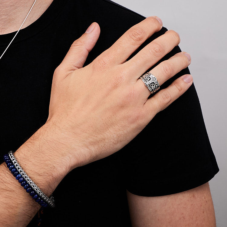 Mens Silver Thors Hammer Ring