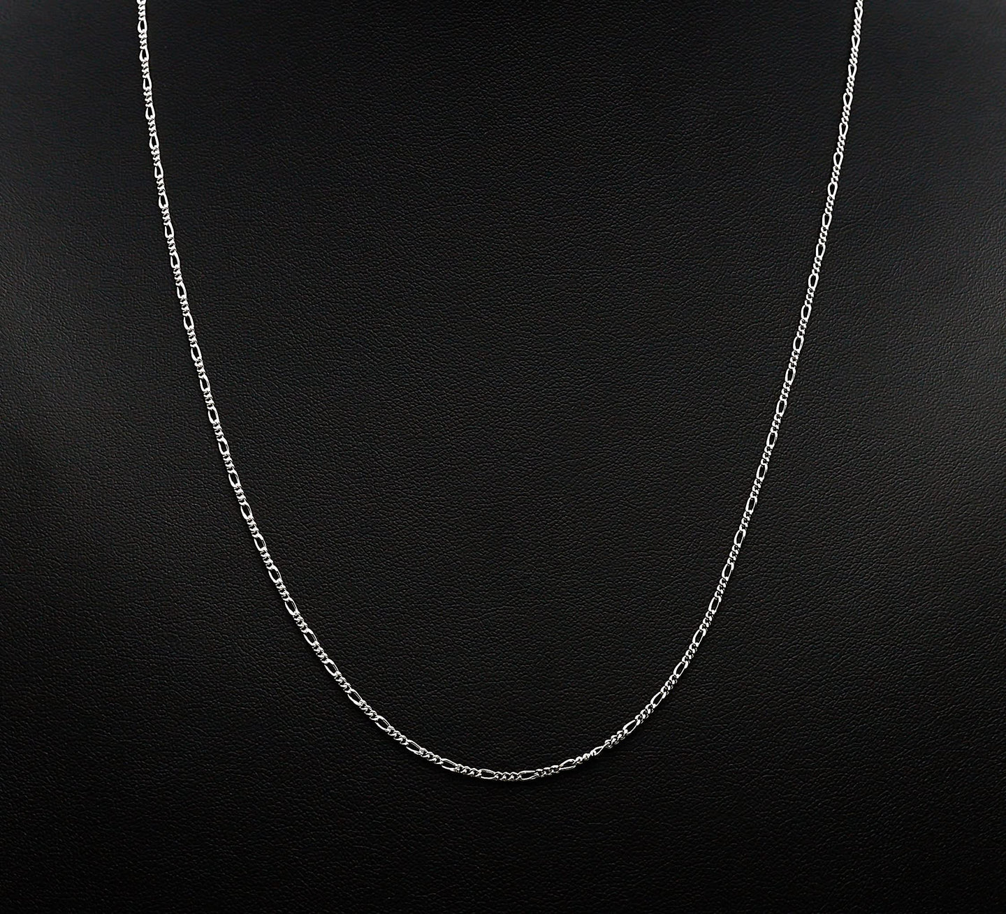 Fine Silver Chain Necklace for Women | 1.3MM Figaro Chain Necklace | Made in Italy