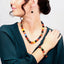 Women's multicolour Gemstone Necklace, Bracelet and earrings set