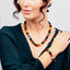 Women's multicolour Gemstone Necklace, Bracelet and earrings set