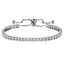 CZ Crystal Tennis Charm Bracelet for Women and Girls | Clear Cubic Zirconia Cystal Adjustable Bracelet