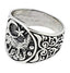 Howling Wolf and Crescent Moon 925 Sterling Silver Ring