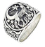 Stunning Howling Wolf and Crescent Moon 925 Sterling Silver Ring