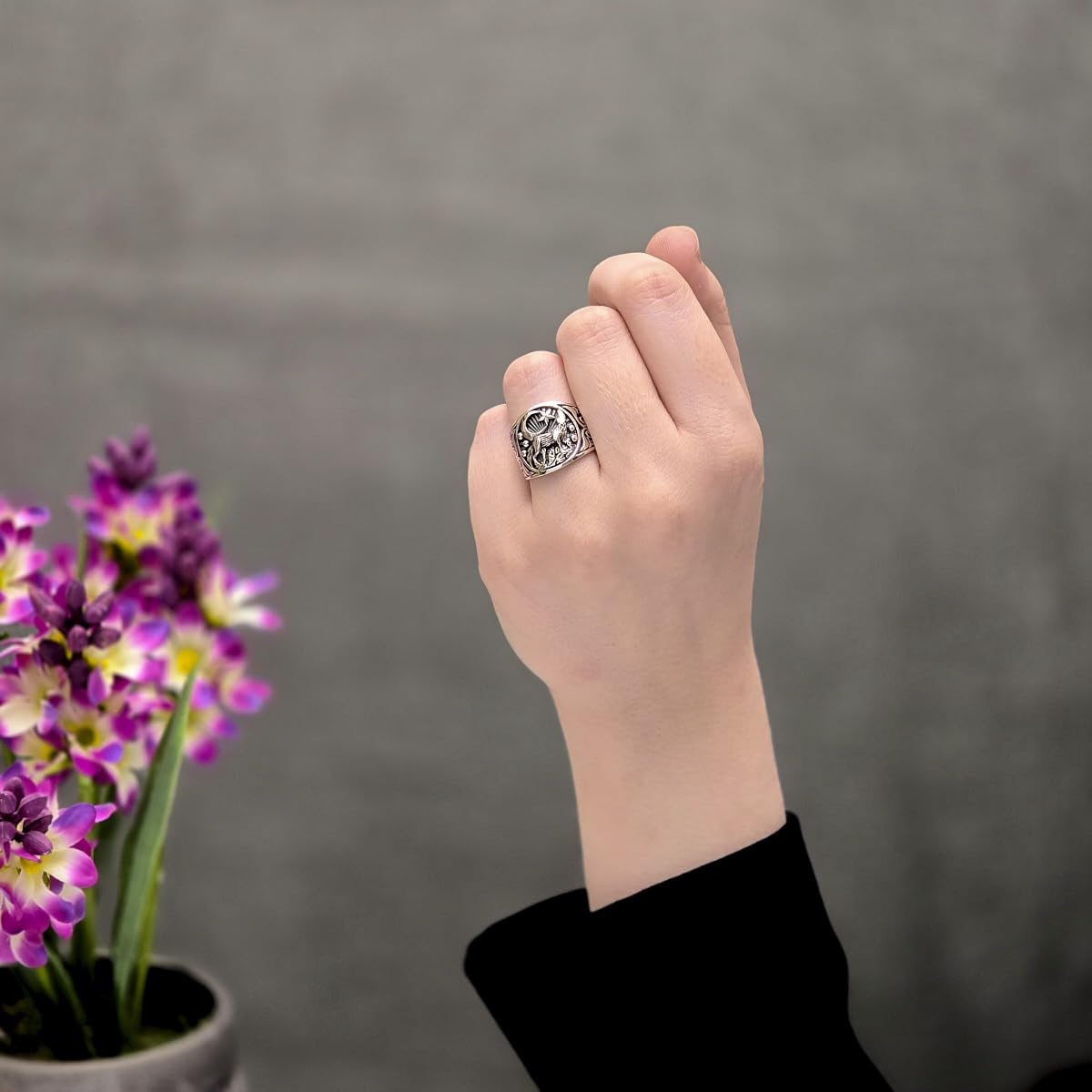 womens silver viking ring