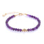 Handmade Womens Gemstone Beaded Bracelet | Natural Amethyst Gemstone Bracelet - Adjustable Length