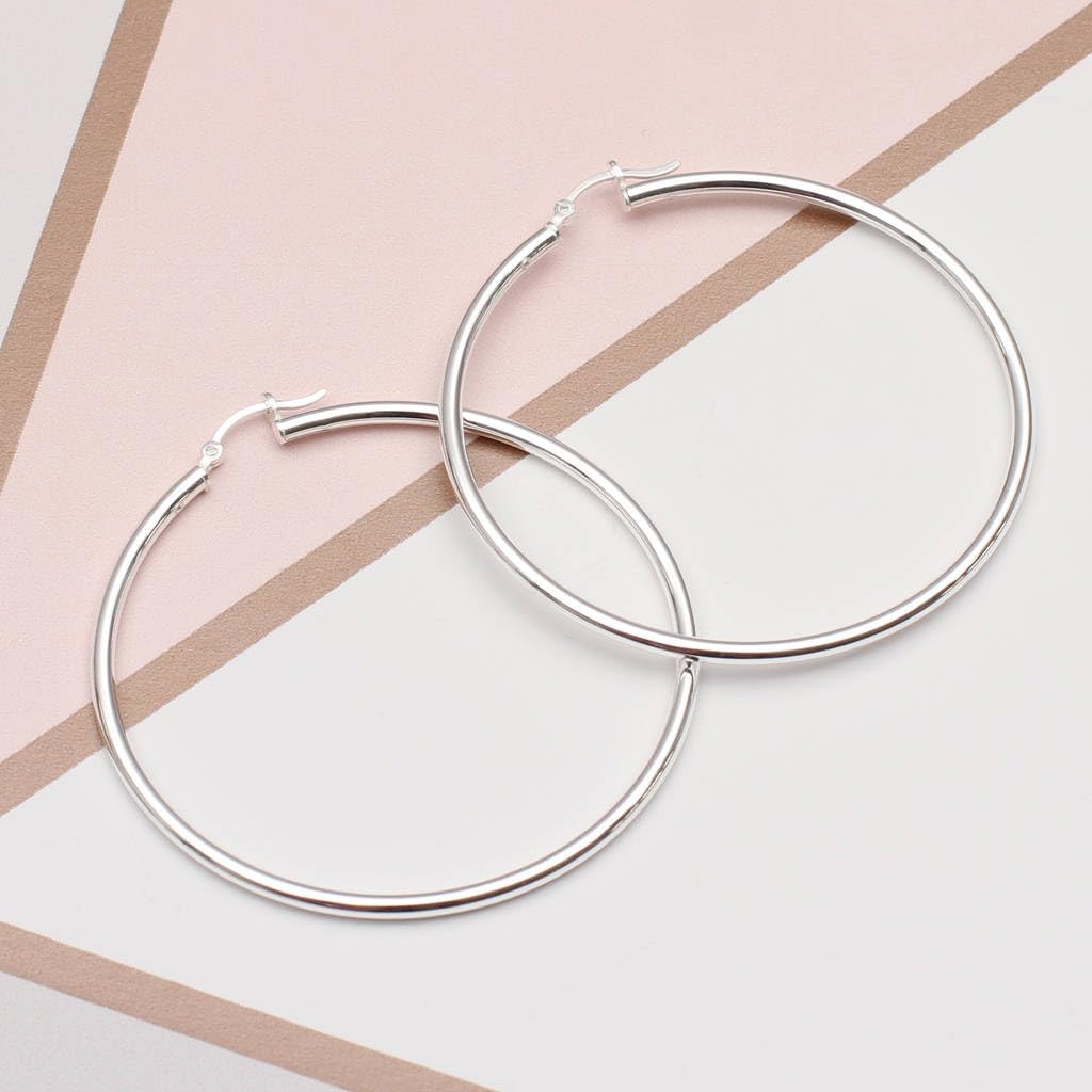 real 925 silver hoop earrings