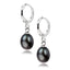 Women's Pearl Drop Earrings 8-9mm Colour: Black | White | Grey | Pink