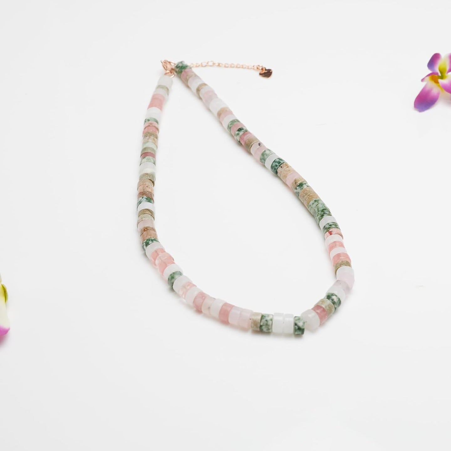 6mm Beaded Gemstone Choker Necklace for Women and Girls