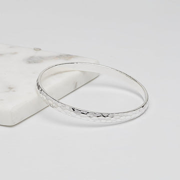 solid handmade silver bangle