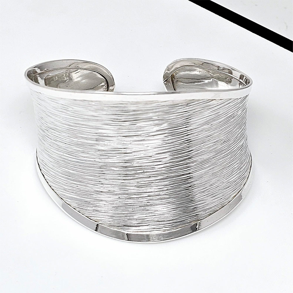 Chunky silver cuff for women