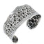 Wide silver cuff for women flowers