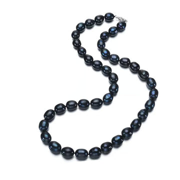 Womens Black Pearl Necklace