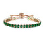 Crystal Charm Tennis Bracelet For Women Girls  | Green Emeral Cubic Zirconia Cystal Rose Gold Plated