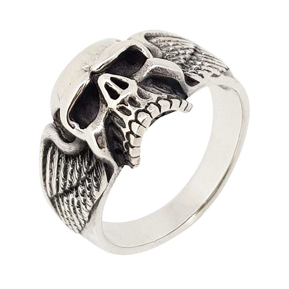skull silver ring for men
