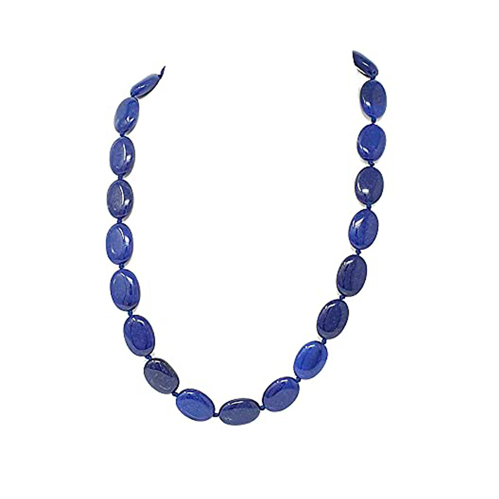 Stylish and Simplistic Oval Shape Natural Gemstone Beaded Necklace for Women