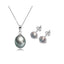 Grey Pearl pendant and earring set