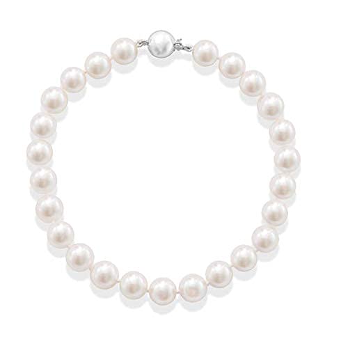 Handmade 7mm Magnetic Clasp White Freshwater A Grade Pearl Bracelet for Women