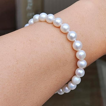 8mm pearl beaded bracelet for women