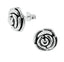 silver rose flower  stud earrings