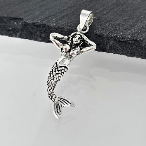 mermaid silver pendant