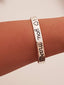 Sterling Silver "I Love You More" Message Bangle Bracelet For Women