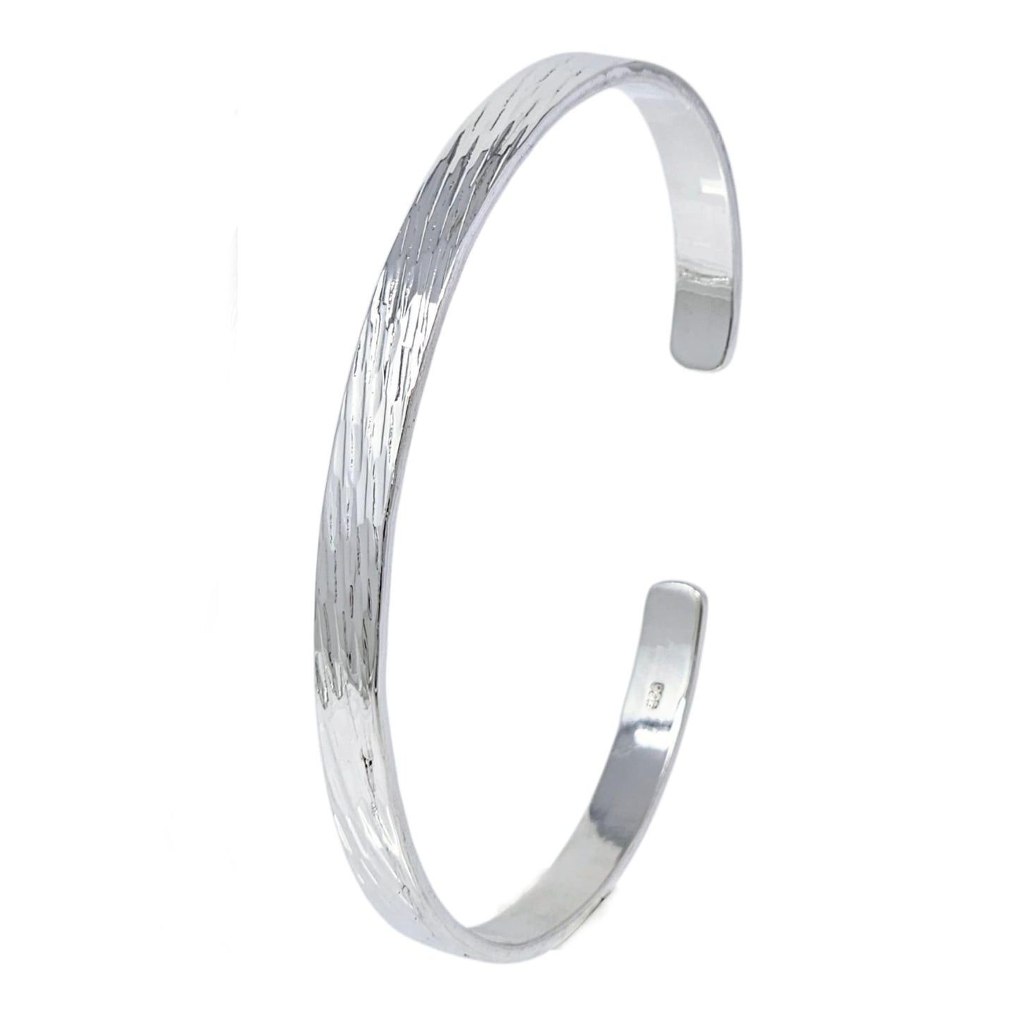 hammered silver bangle for women girls