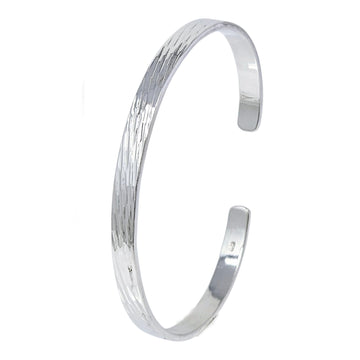hammered silver bangle for women girls