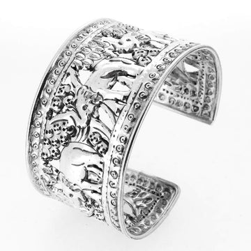 elephant silver cuff bangle for women girls