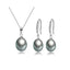 Grey pearl earring and pendant set