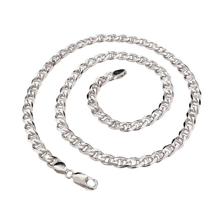 womens Silver Mariner Chain Necklace 60cm