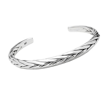 braided silver bangle
